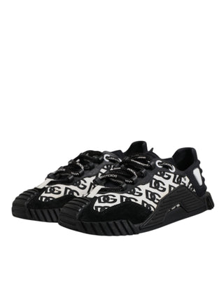 Dolce & Gabbana Black Logo Lace Up Low Top NS1 Sneakers Shoes