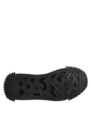 Dolce & Gabbana Black Logo Lace Up Low Top NS1 Sneakers Shoes