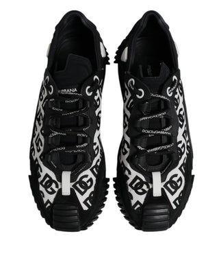 Dolce & Gabbana Black Logo Lace Up Low Top NS1 Sneakers Shoes