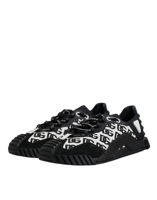 Dolce & Gabbana Black Logo Lace Up Low Top NS1 Sneakers Shoes