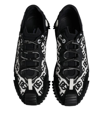 Dolce & Gabbana Black Logo Lace Up Low Top NS1 Sneakers Shoes