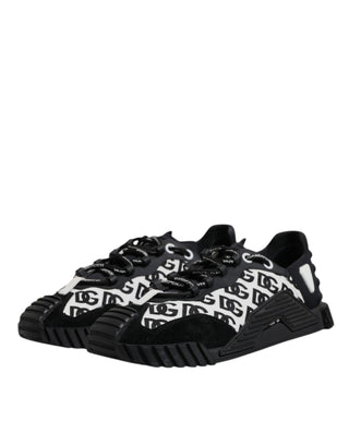 Dolce & Gabbana Black Logo Lace Up Low Top NS1 Sneakers Shoes