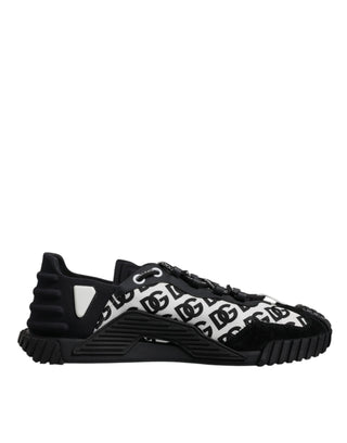 Dolce & Gabbana Black Logo Lace Up Low Top NS1 Sneakers Shoes