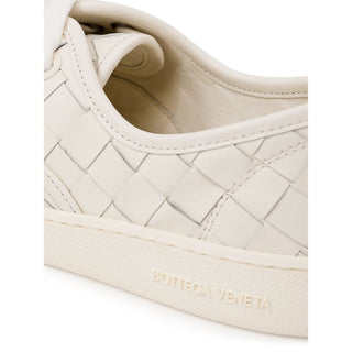 Bottega Veneta White Leather Low Top Sneakers