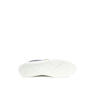 Roberto Cavalli Blue Leather Low Top Sneakers