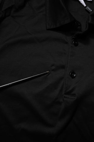 Dolce & Gabbana Black Cotton Collared Polo T-shirt