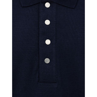 Dunhill Blue Cashmere Polo Shirt
