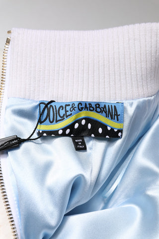 Dolce & Gabbana Off White Faux Fur High Waisted Mini Skirt