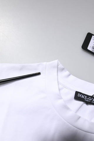 Dolce & Gabbana White Bellissima Cotton Crew Neck T-shirt