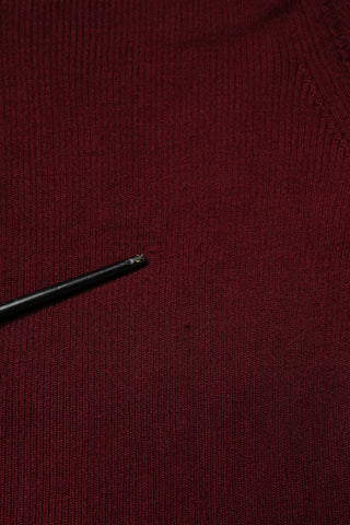 Dolce & Gabbana Burgundy Long Sleeves Turtleneck Slim Sweater