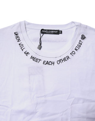 Dolce & Gabbana White Cotton Sleeveless Printed Tank T-shirt