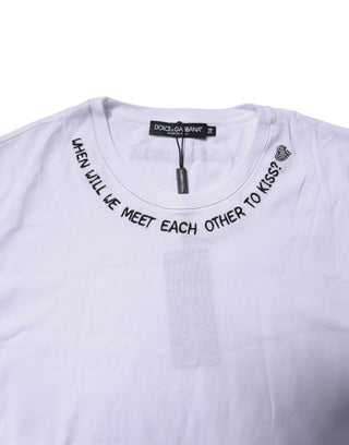 Dolce & Gabbana White Cotton Sleeveless Printed Tank T-shirt