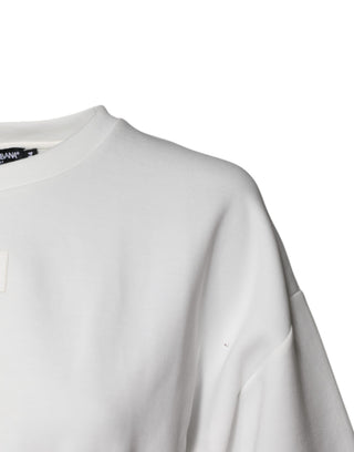 Dolce & Gabbana White Cotton Blend 3/4 Sleeves Blouse Top