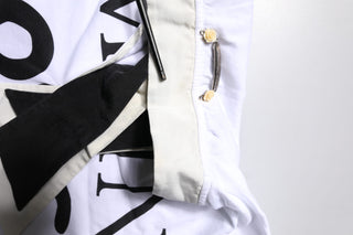 Dolce & Gabbana White Cotton Silk Blend Ascot Collar T-shirt