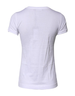 Dolce & Gabbana White #DGFAMILY Cotton Embroidery T-shirt
