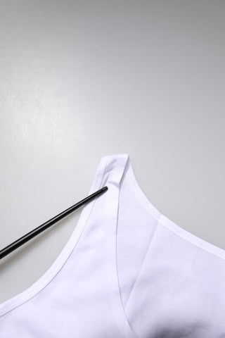 Dolce & Gabbana White Cotton Sleeveless Round Neck Tank Top