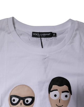 Dolce & Gabbana White #DGFAMILY Embroidery Cotton T-shirt