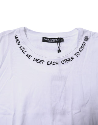 Dolce & Gabbana White Cotton Sleeveless Printed Tank T-shirt