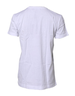 Dolce & Gabbana White Short Sleeves Round Neck Top T-shirt