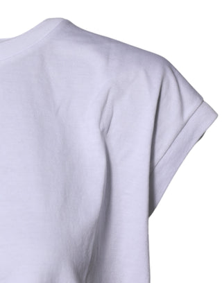 Dolce & Gabbana White Cotton Sleeveless Round Neck Tank Top