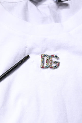 Dolce & Gabbana White Cotton Sleeveless Round Neck Tank Top