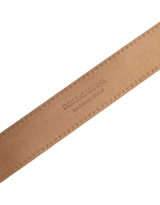 Dolce & Gabbana Metallic Yellow Leather Metal Logo Buckle Belt