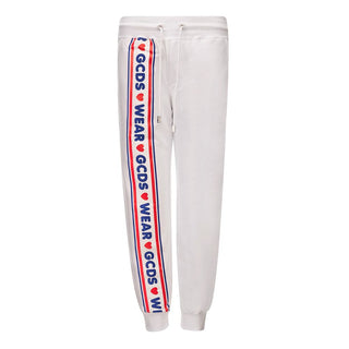 GCDS White Cotton Joggers (Workout Pants)
