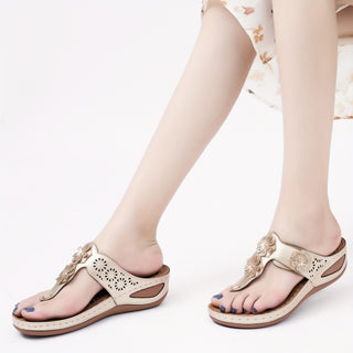 Women's Stylish Versatile Sandals with Arch Support, Comfortable Soft Sole Slippers, Floral Summer Slippers 