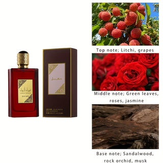 Dubai Princess Luxury Perfume, Princess Perfume, 3.4 oz, Rose &amp; Lychee Scent, Long Lasting, Formaldehyde Free, Alcohol Contains, 5-15% Concentration, Fruity Notes