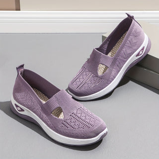 Women's casual flat shoes, breathable mesh upper, soft insole, PVC outsole, perfect for summer 