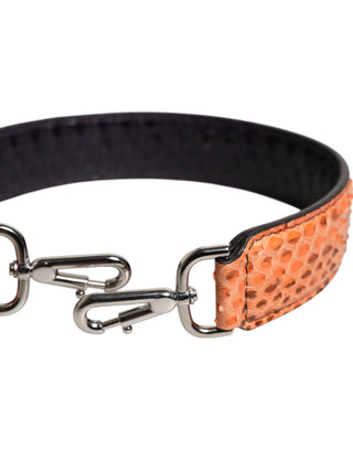 Dolce & Gabbana Black Beige Exotic Leather Bag Shoulder Strap