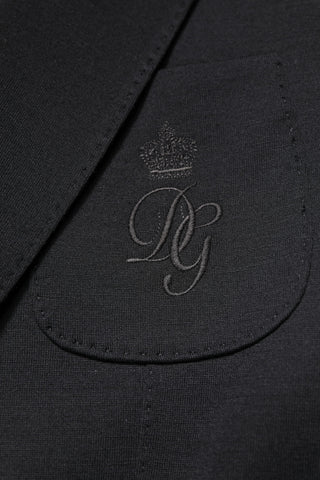 Dolce & Gabbana Black Wool Slim Fit Coat Blazer Jacket Suit