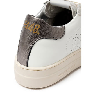 P448 White Leather Low Top Sneakers