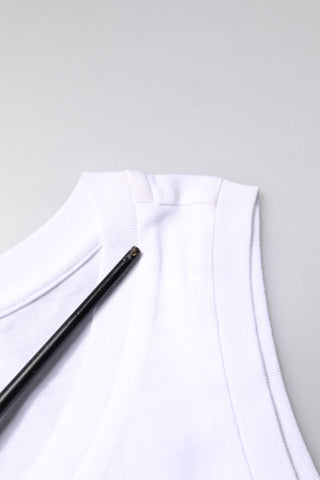 Dolce & Gabbana White Cotton Sleeveless Crew Neck T-shirt