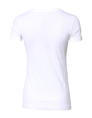 Dolce & Gabbana White Cotton Crew Neck Short Sleeves T-shirt