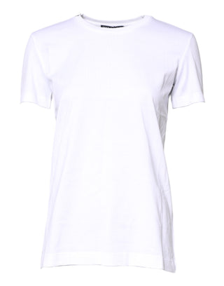 Dolce & Gabbana White Cotton Crew Neck Short Sleeves T-shirt