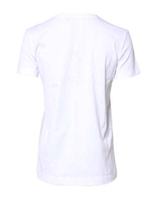 Dolce & Gabbana White Cotton Crew Neck Short Sleeves T-shirt