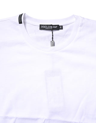 Dolce & Gabbana White Cotton Crew Neck Short Sleeves T-shirt