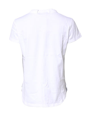 Dolce & Gabbana White Logo Crown Cotton Crew Neck T-shirt