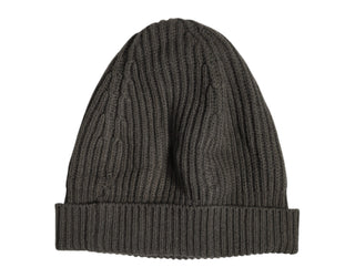 Dolce & Gabbana Green Wool DG Plaque Knitted Winter Beanie Hat
