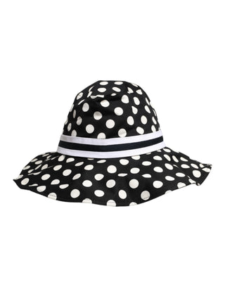 Dolce & Gabbana Black White Polka Dot Wide Brim Bucket Hat