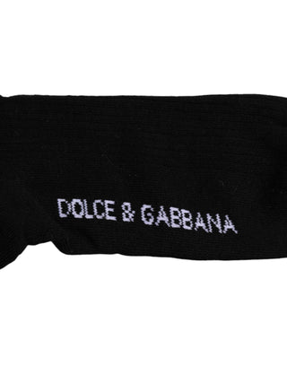 Dolce & Gabbana Black Cotton DG Logo Mid Calf Men Socks