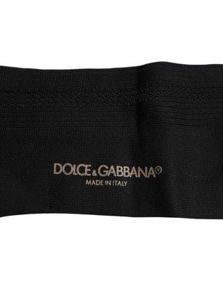 Dolce & Gabbana Black Cotton DG Logo Mid Calf Men Socks