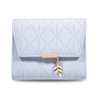 Simple Argyle Pattern Short Wallet Solid Color Clutch Purse Classic Credit Card Holder for Women 