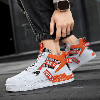 Men's High Top Surfing Training Sneakers - Street Style Sneaker Made of PU Upper, Fabric Lining, PVC Sole - Breathable, Lightweight, Durable - Universal Size Suitable for All Seasons 