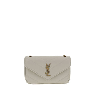 Saint Laurent White Lamb Ovis Aries Aries Shoulder Bag