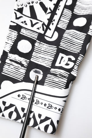 Dolce & Gabbana Black White Bandana MARTINI Casual Shirt