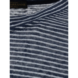 Corneliani Blue Linen Long Sleeve