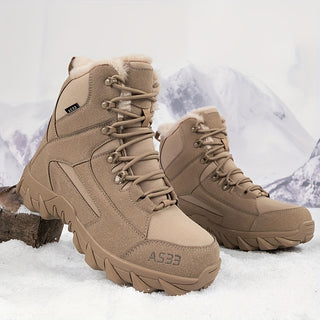 Men's Winter Snow Boots Plus Size - Warm, Non-Slip, Lace-Up for Hiking and Outdoor Adventures 