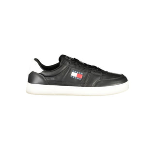 Tommy Hilfiger Black Leather Men Sneaker